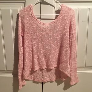 Pink semi-sheer sweater